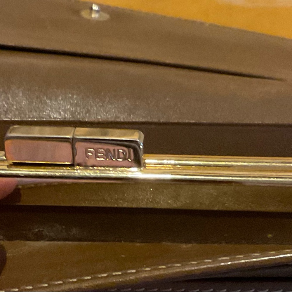 Fendi Brown & Black Zucca Canvas Leather Continental Wallet - Picture 10 of 16